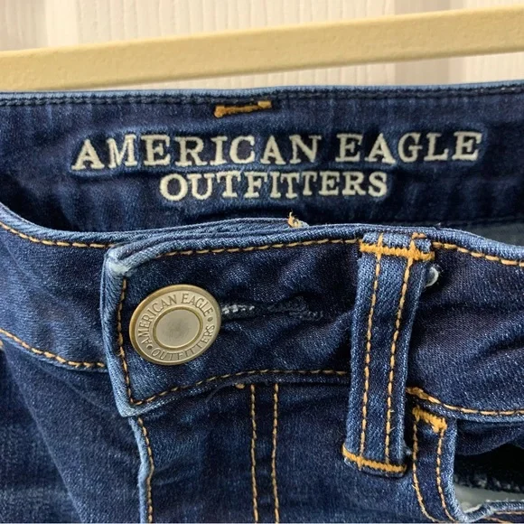 AMERICAN EAGLE High Rise Super Stretchy Skinny Jeans Jeggings Dark Wash - Picture 5 of 11